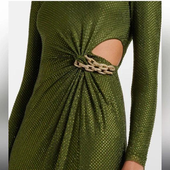 Self portrait green sequin embellished  gown - Picture 6 of 8